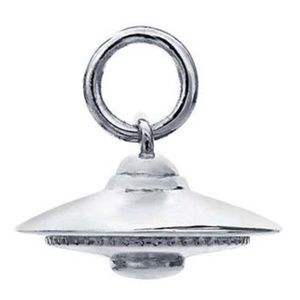 .925 UFO Flying Saucer Sterling Silver Jewelry Charm #space